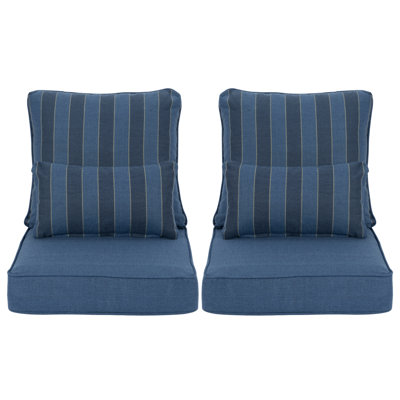 Coussin de siège et de dossier extérieur Lucy (ensemble de 2 sièges, 2 dossiers, 2 coussins)