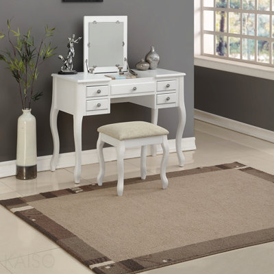Ensemble de meuble-lavabo classique 1pc avec tabouret à tiroirs de couleur blanche