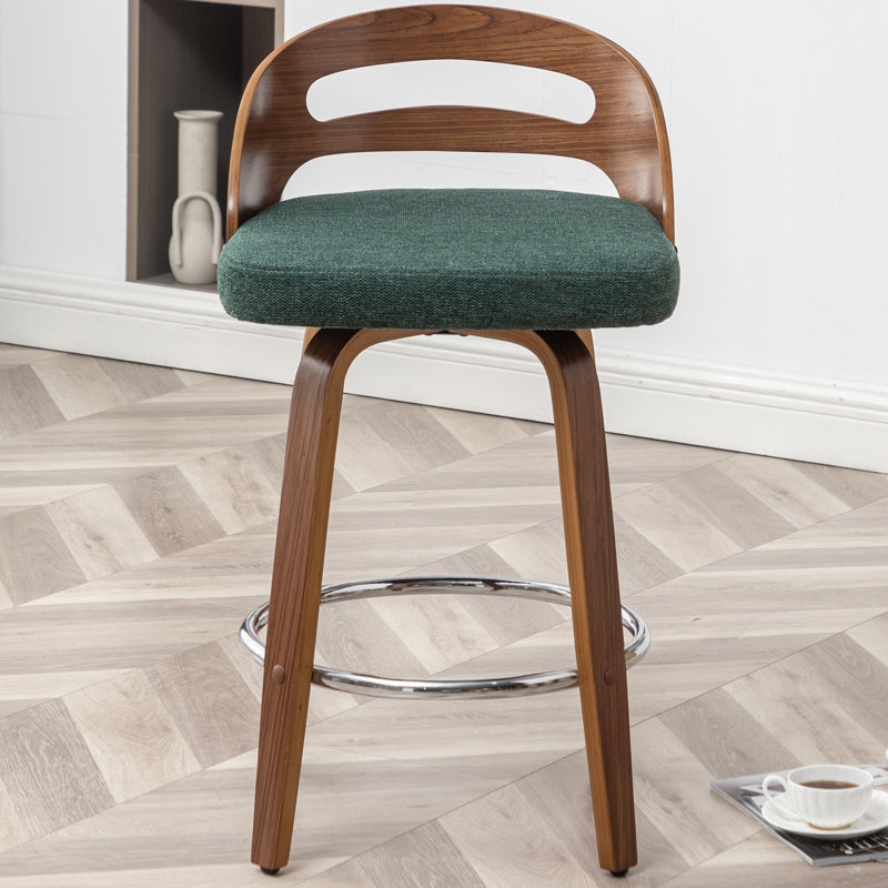 Mahtab Modern Upholstered Swivel Counter Stool, Counter Stool (25.19" Seat Height), Green