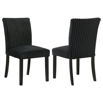 Dermott Upholstered Parson Dining Side Chair Black