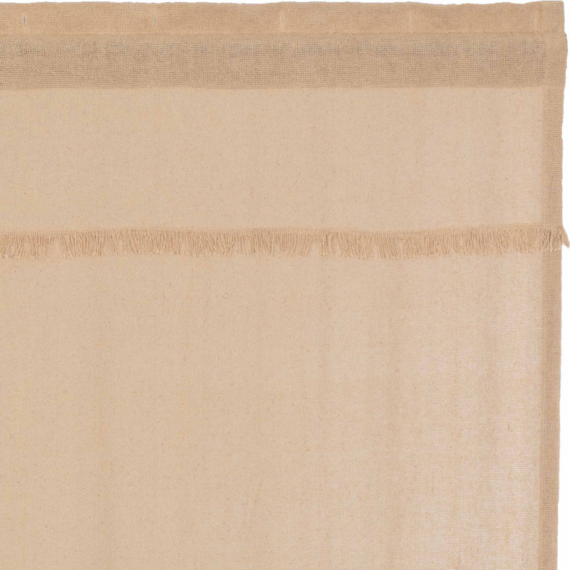 Rideau de douche simple 100% coton Vassallo, Beige foncé rétro