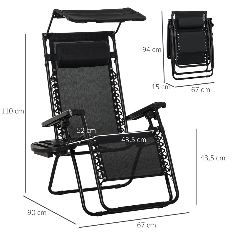 Outdoor Lounge Chair, Black