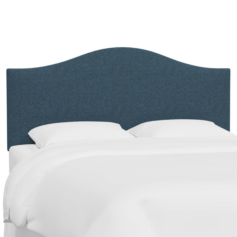 Tête de lit tapissier Hermosa, Lin texturé bleu marine Zuma, Complète