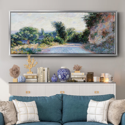 Road near Giverny 02, 1885- Framed Canvas
