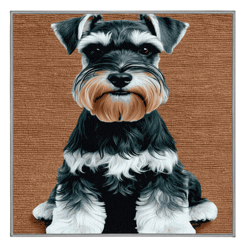 Tapis lavable miniature pour chien Schnauzer, Carré 7 pi