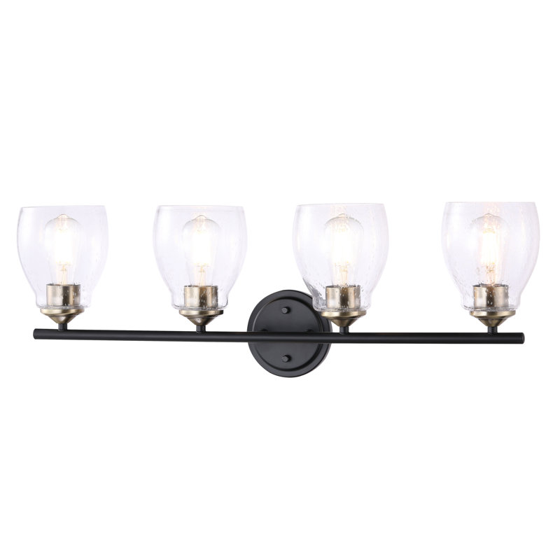 Longshore Tides Blodwyn Brushed Nickel Vanity Light, Black