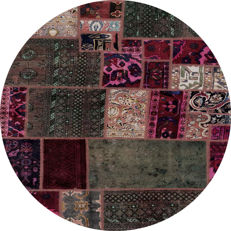 Abstract Indoor Rug, Round 5'
