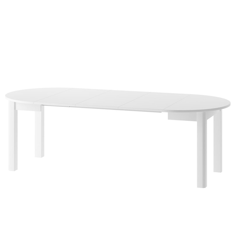 Narkita Round Extendable Table 105-240cm, White