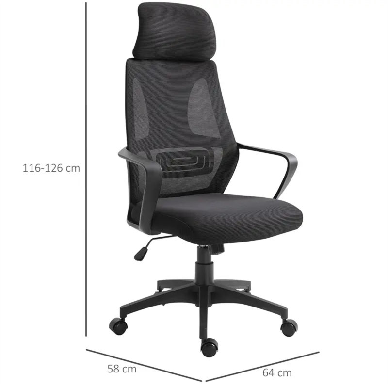 Mesh Desk Chair, Black, Black