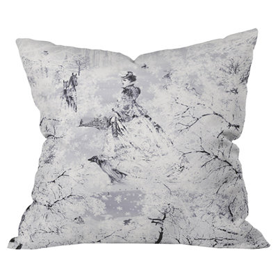 Winter Lady Outdoor Throw Pillow