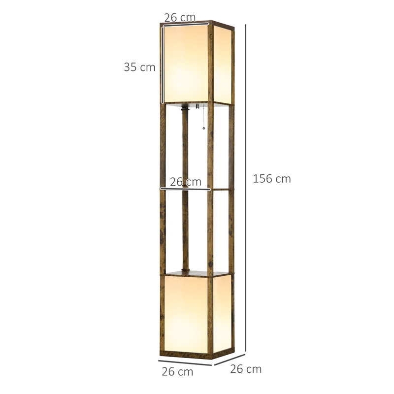 Niks 156cm Column Floor Lamp, Brown