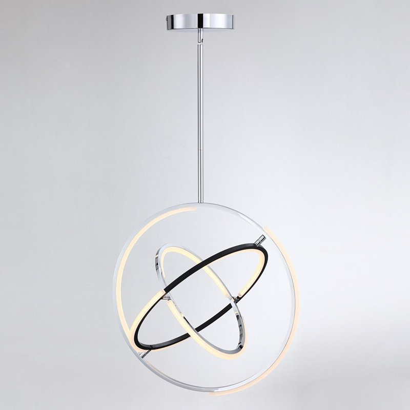 Trilogy 1 - Light LED Single Pendant, Nickel poli, H 24 po x l 24 po x P 24 po