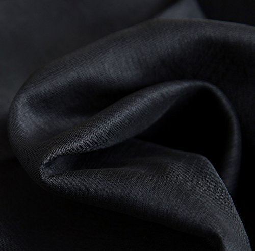 Carmille Semi-Sheer Grommet Curtain Panels, 54" W x 84" L, Black