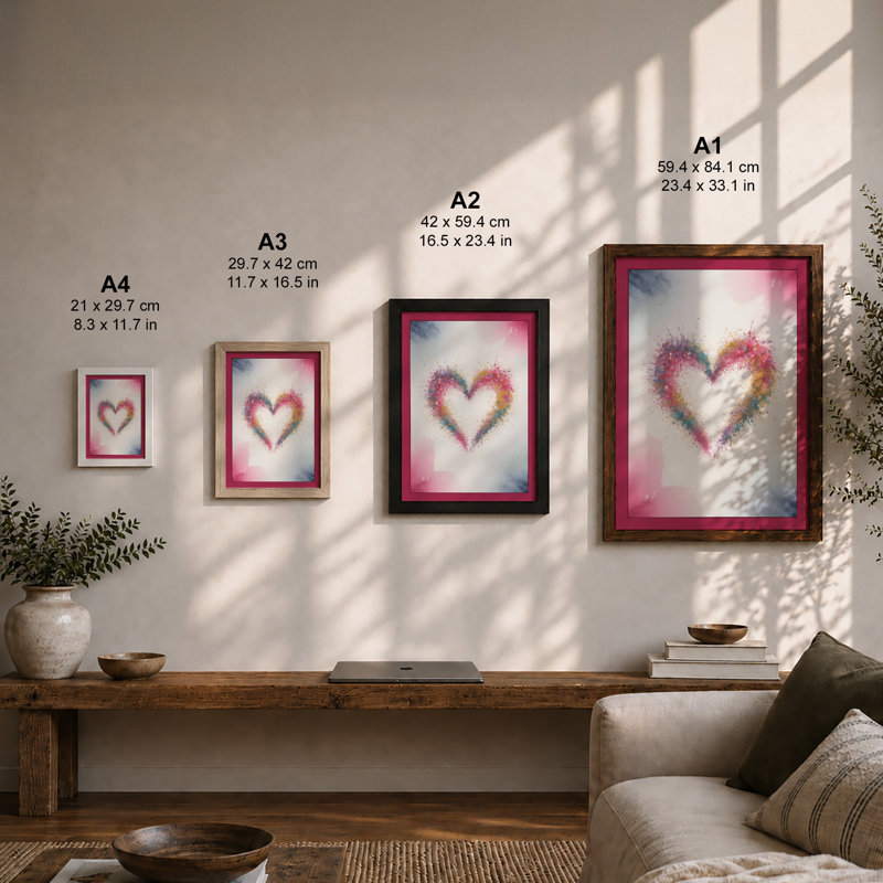 Dissolving Heart Modern - Print, Unframed, A3 - 42.0 x 29.7 cm