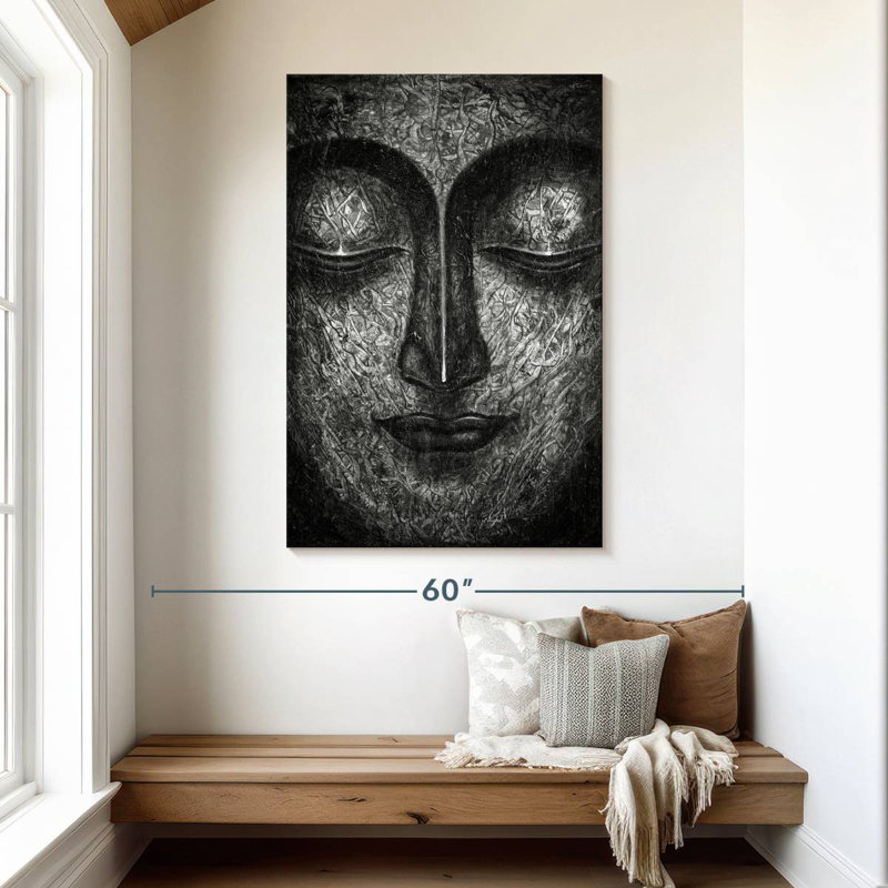 Adella Buddha Face BW, 48" H x 32" W