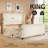 Bed Frame, Chenille Upholstered Platform Bed with Double-row Nailhead Design-895792362-895792357