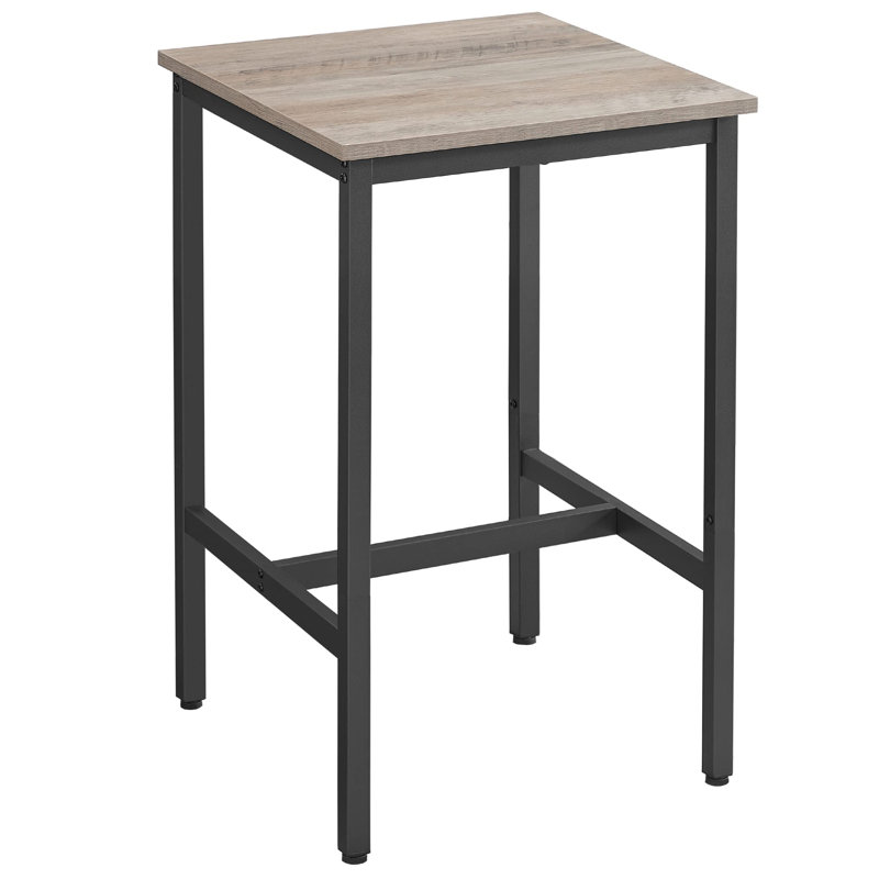 Belldas Square Metal Outdoor Bar Table , 60cm cm W 60cm cm D, Black, Greige