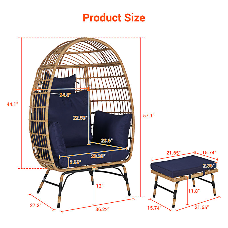 Fauteuil en osier, Bleu très foncé
