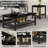 Modern Coffee Table Set of 3, 3-Piece Living Room Coffee Table Set with 2 End Table & 1 Tea Table, Space-Saving Coffee Table with MBF Broad & Metal Frame for Apartment, Black-1875634022