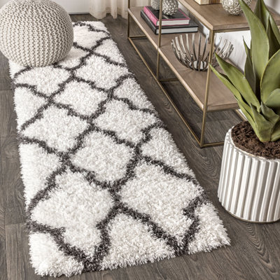 Perego Shag Trellis IvoryCharcoal Rug