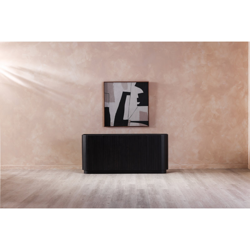 Povera 72'' W Solid Wood Sideboard, Black