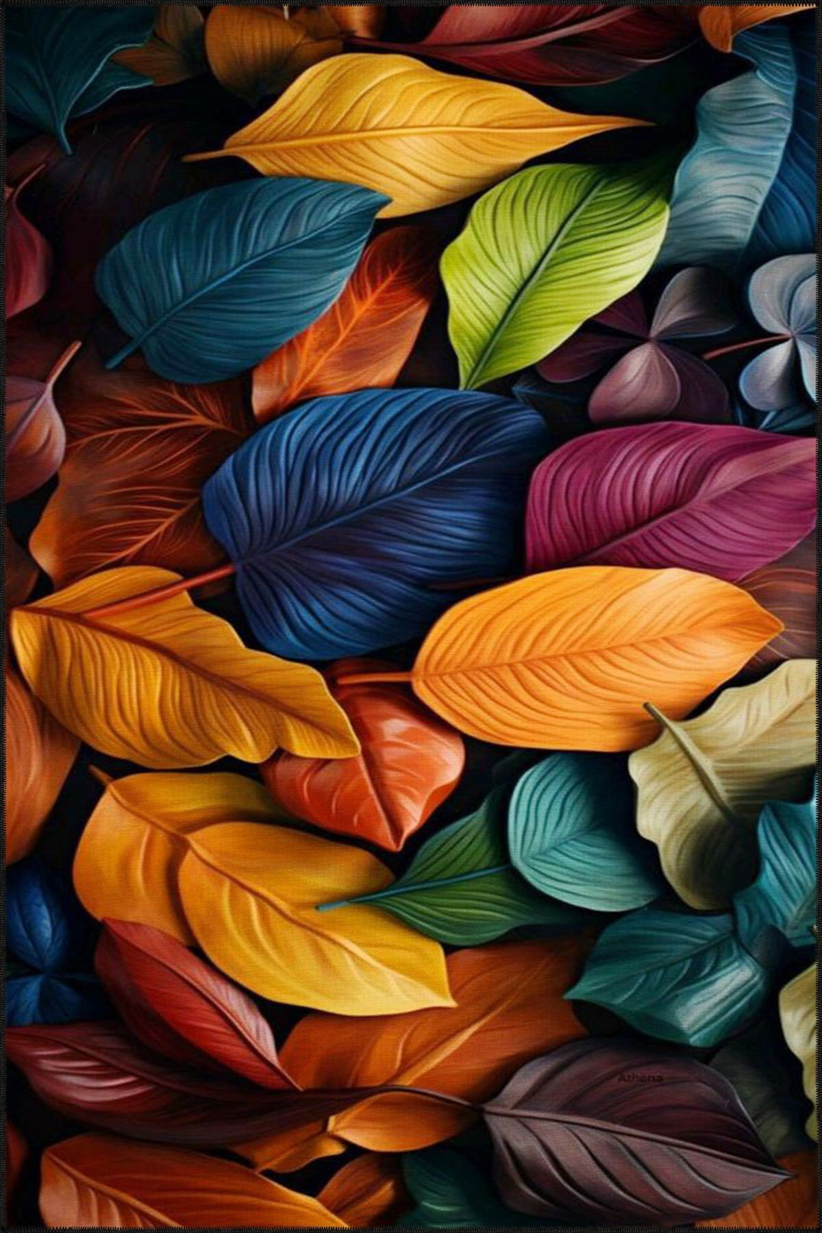 Hokku Designs Multi Color Tree Leafy Landscape Pattern Woven Base ...