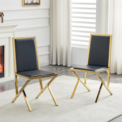 Ergonomic Dining Chairs, Pu Leather Metal Modern Set For Kitchen Home