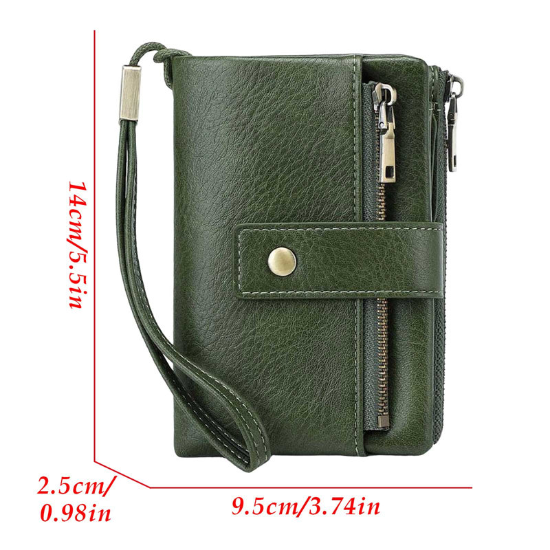 Porte-monnaie en cuir pour femme, Green