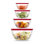 JoyFul 4 Glass Mixing Bowls with Lids