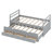 Wood Bed With Headboard, Footboard, Trundle And Three Storage Drawers-1801646005