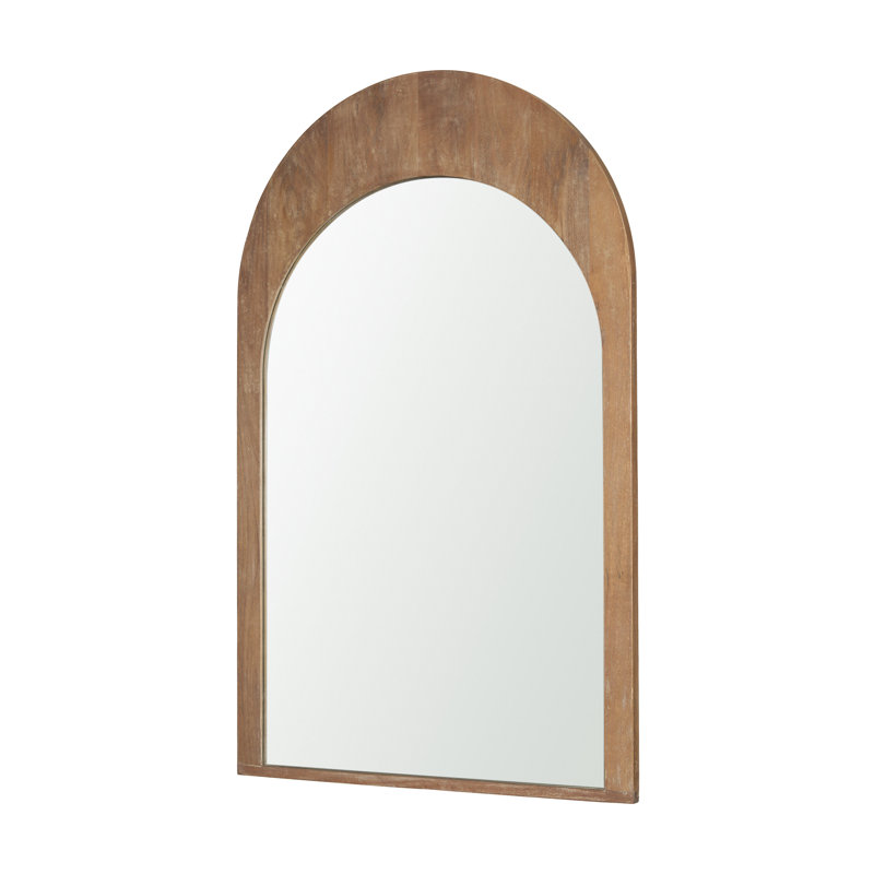 Vixe Solid Wood Mirror, Light Brown, 48" x 30"