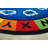 Sunny Day Learn Play Literacy Classroom Tufted Blue/Red Area Rug-918451337