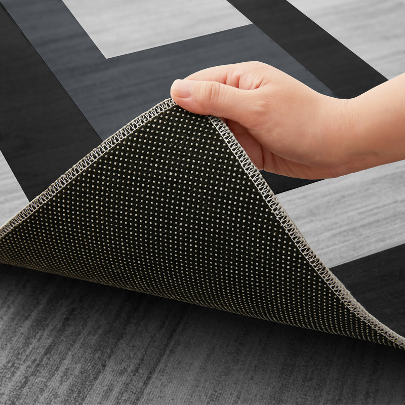 Aspire Homeware Grey Geometric Area Rug Modern Indoor Carpet, Runner 60 x 220 cm