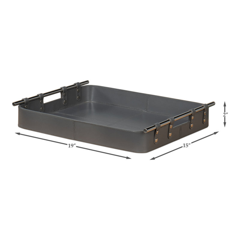 Shagreen Decorative Tray, Gray