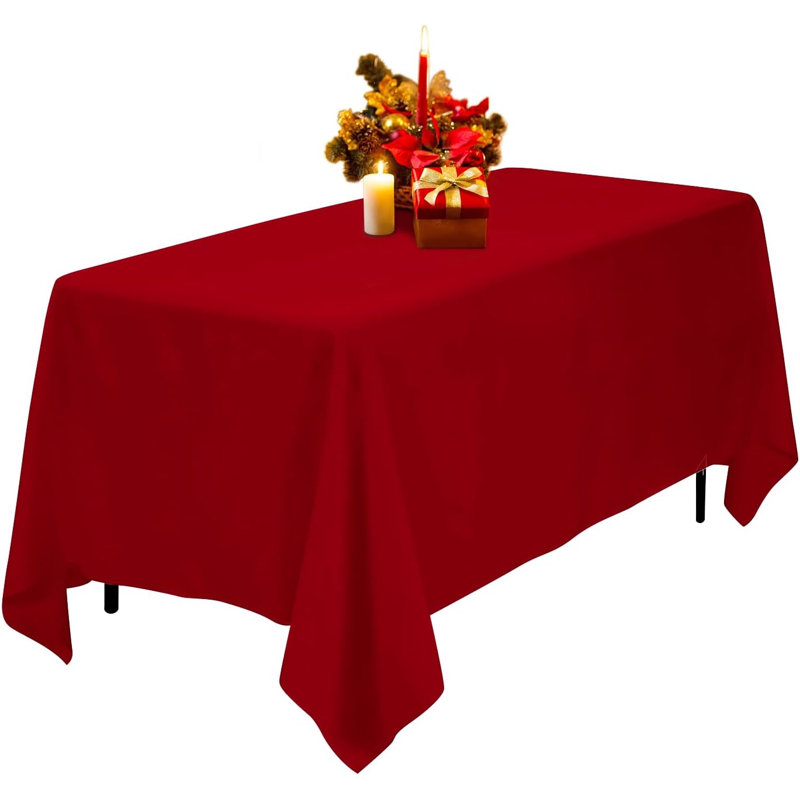 60×102in (152×260cm) Polyester Rectangular Tablecloth, Stain & Wrinkle Resistant for 6FT Table
