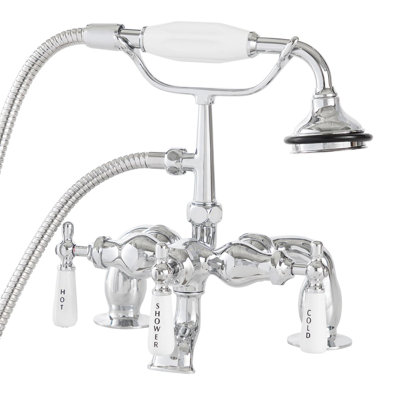 Baignoire sur pattes à 3 poignées avec douche à main Mason Hill