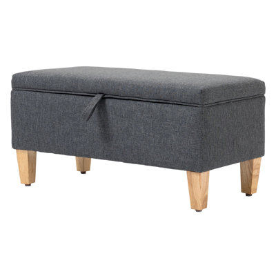 Kyghe 71cm Wide Rectangle Solid Colour Ottoman with Storage