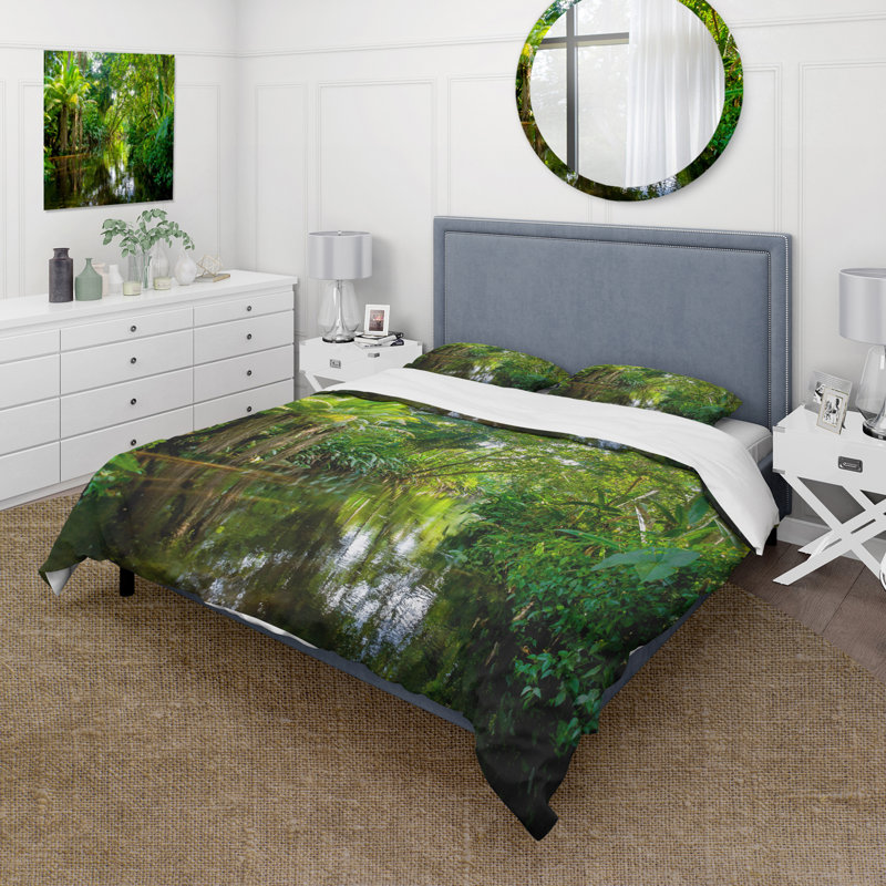 Trees In Amazon Jungle - Ensemble de housse de couette Cabin & Lodge - Microfibre de polyester