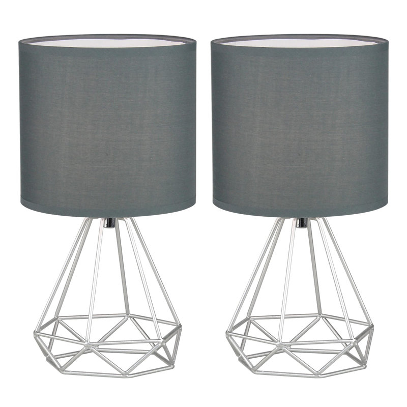 Centerview Metal Table Lamp, Silver, Grey