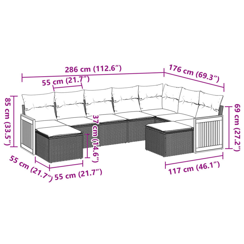 Vidaxl Garden Sofa Set