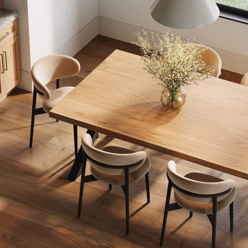 Solid Oak Dining Table - Slim X Legs, 76cm H x 100cm W x 220cm D