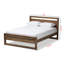 Lit à lattes en bois massif de taille très grand Julienn, brun, H 41,04 po x l 79 po x L 84,42 po