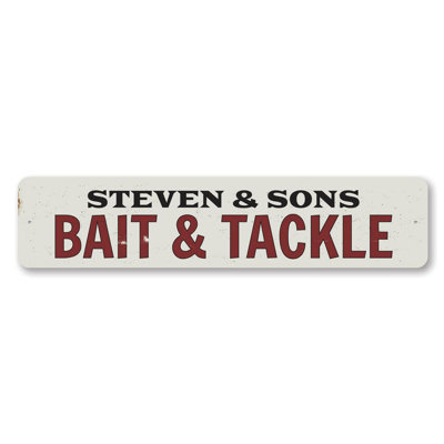 Enseigne en aluminium Bait & Tackle