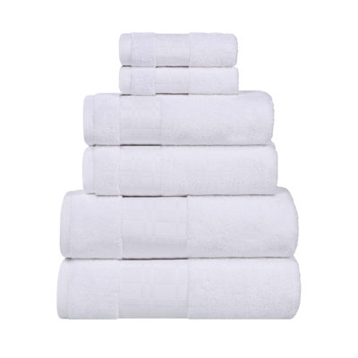 Mikira 6-Piece Geometric Border Towel Set