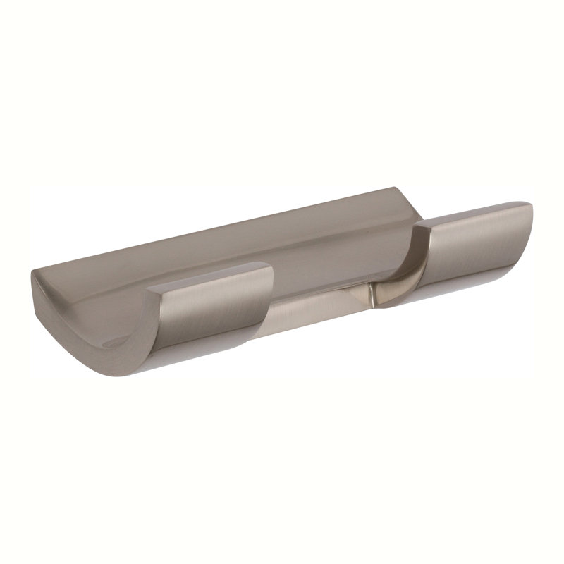 Cinu Wall Mount Double Robe Hook, Satin Nickel