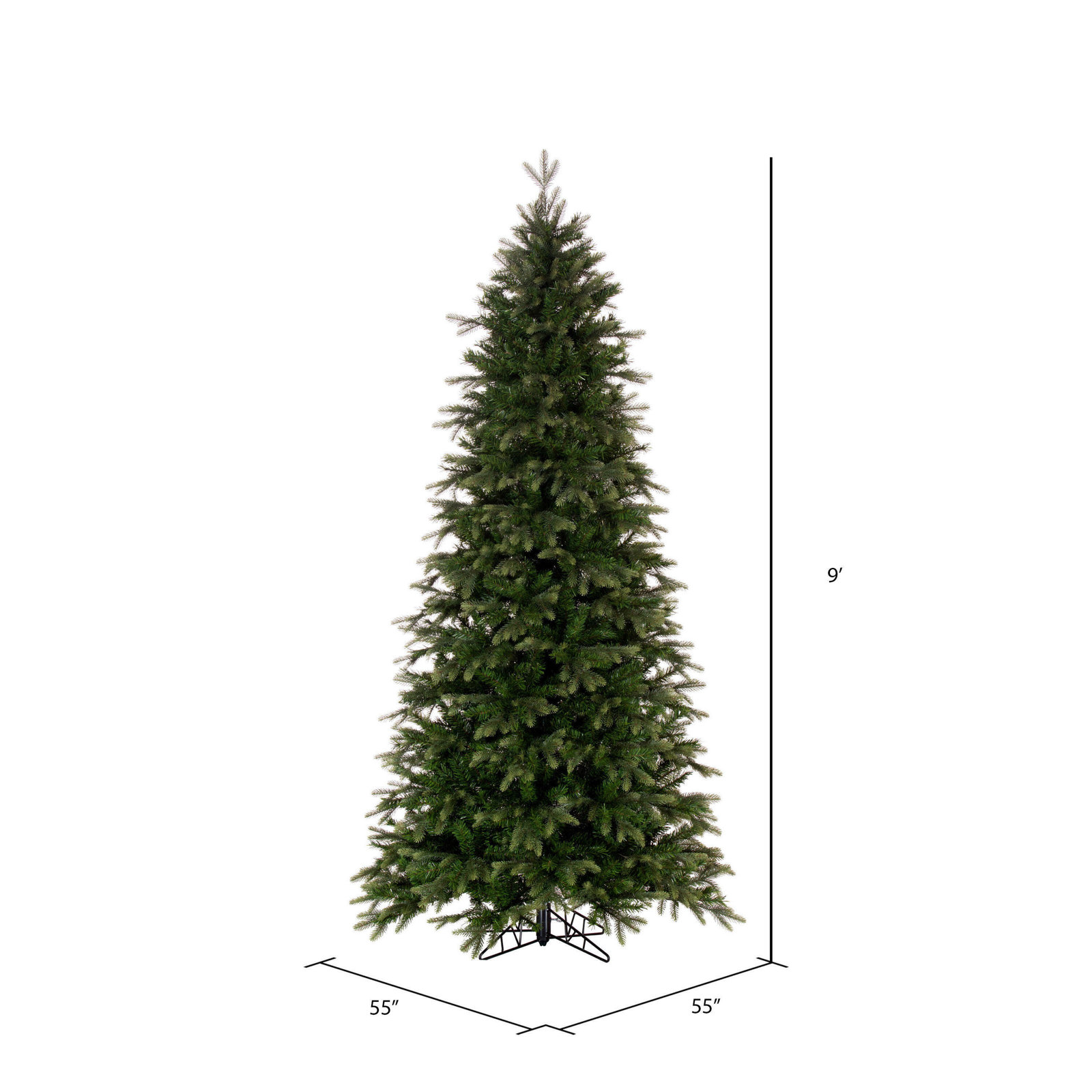 Slim Cashmere Flocked 14' Pine Christmas Tree, 9 ft