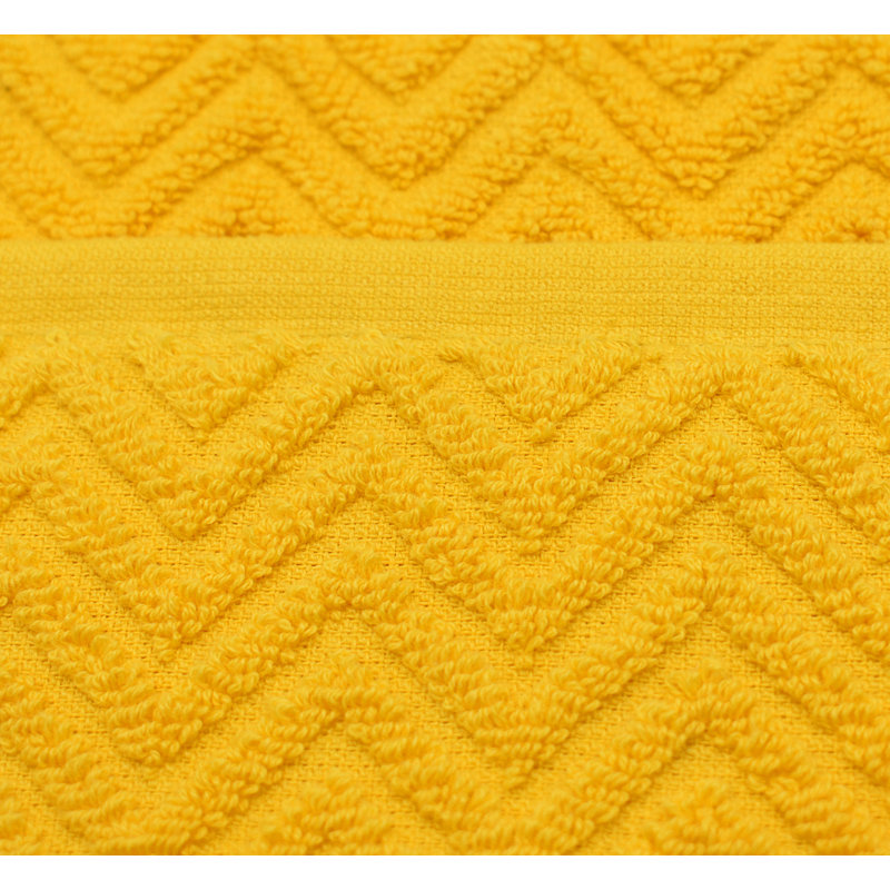 Parmvir Moda Cotton Chevron Hand Towel, Yellow
