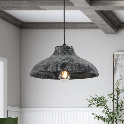 Farmhouse 1 - Light Lime Black Pine Wood Dome Pendant Light