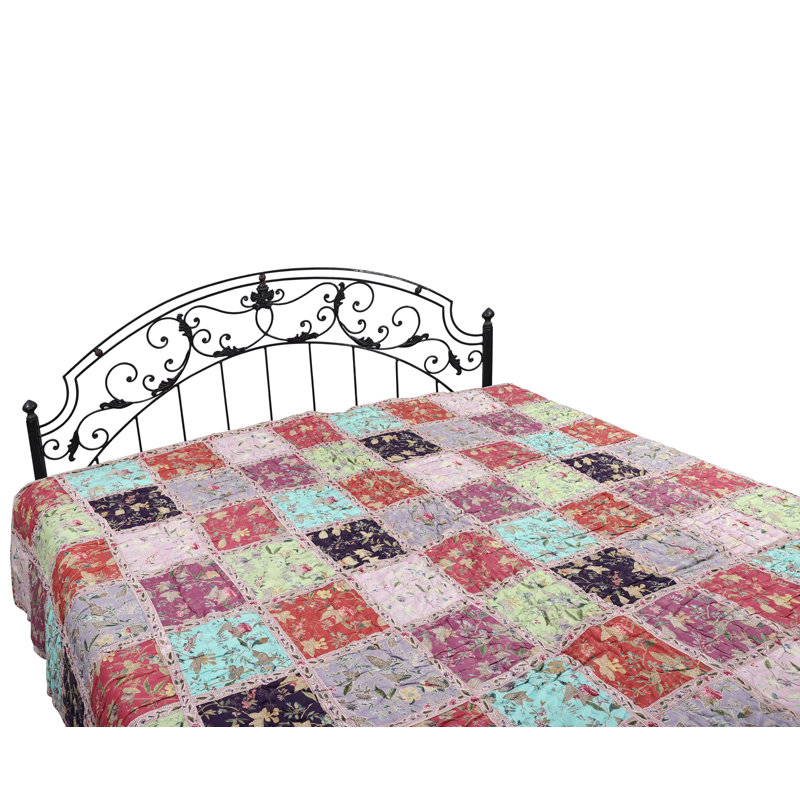Couvre-lit grand en coton blanc et noir Exotic India Pure Ikat, Rayé multicolore
