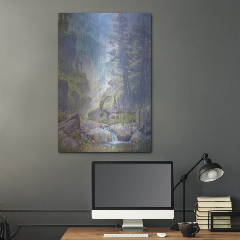«Bighorn Falls» par Steve Hunziker OOB, H 36 po x l 24 po